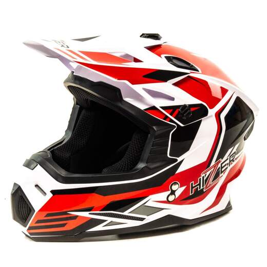 Шлем мото кроссовый HIZER J6801 №5, White/Red, M pitbikemarket.ru