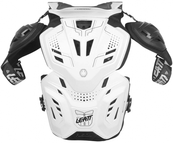 Защита тела+защита шеи LEATT Fusion Vest 3.0 белая  S/M (160-172) pitbikemarket.ru